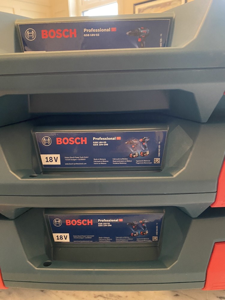 3No Bosch W Boxx - L Boxx Drill/Tool Cases - Empty.