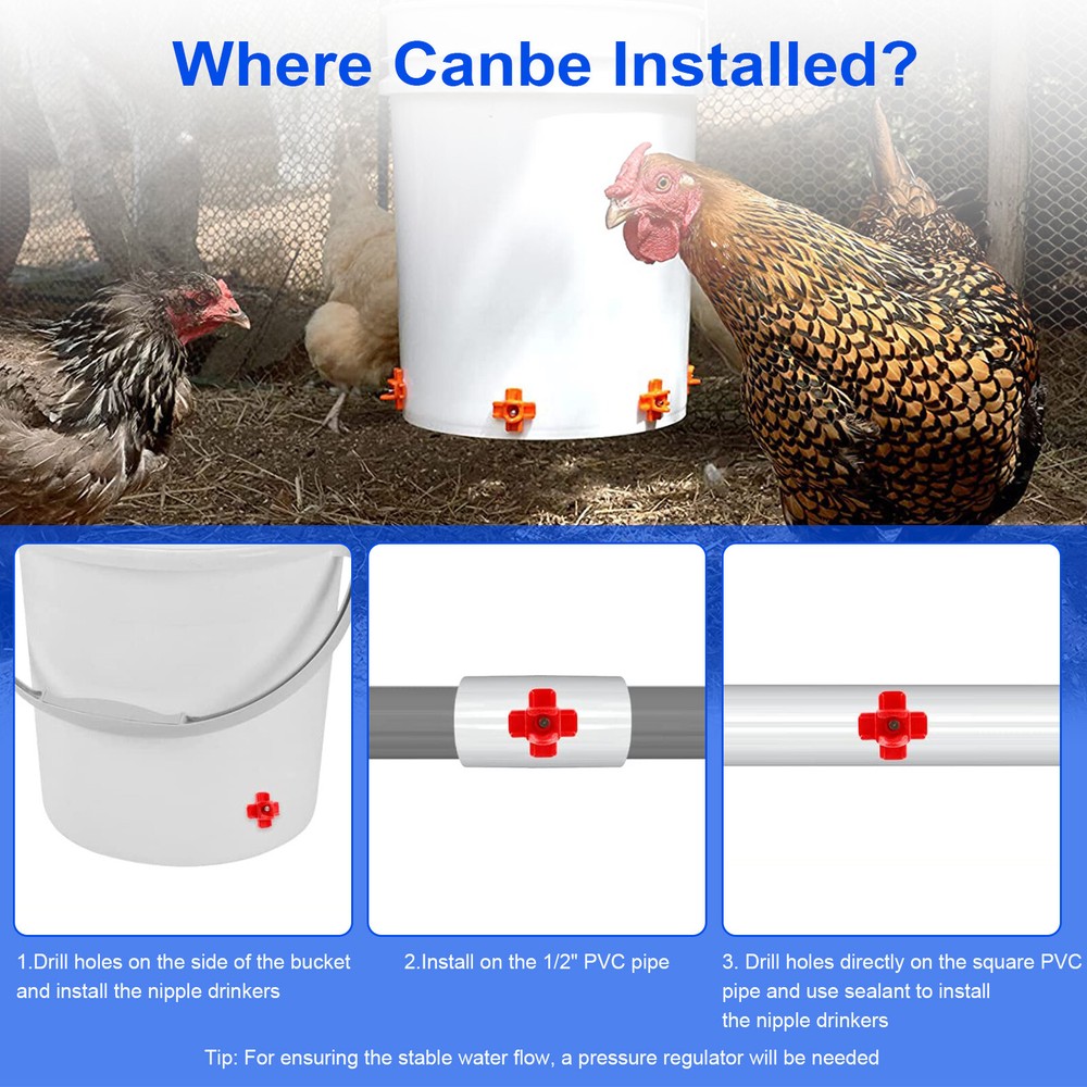 20Pcs Poultry Water Nipples Drinker Chicken Hen Quail Automatic Drinking Device