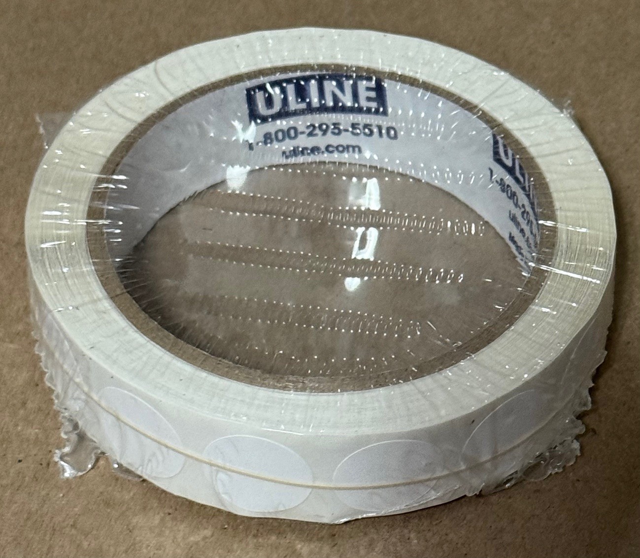 SEALED ROLL 1,000 ULINE WHITE 3/4" REMOVABLE ADHESIVE CIRCLE DOT LABELS STICKERS