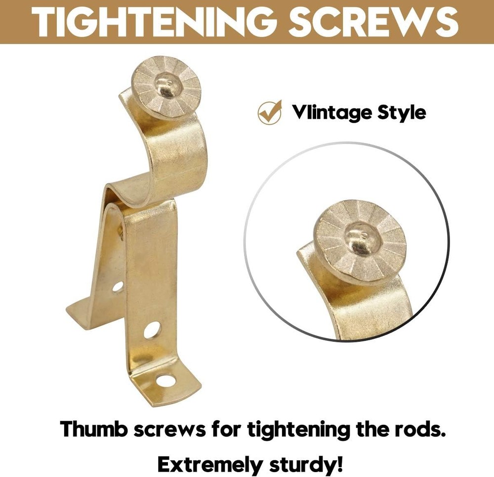 AddGrace 8 Pack Curtain Rod Bracket Adjustable Single 0, Gold