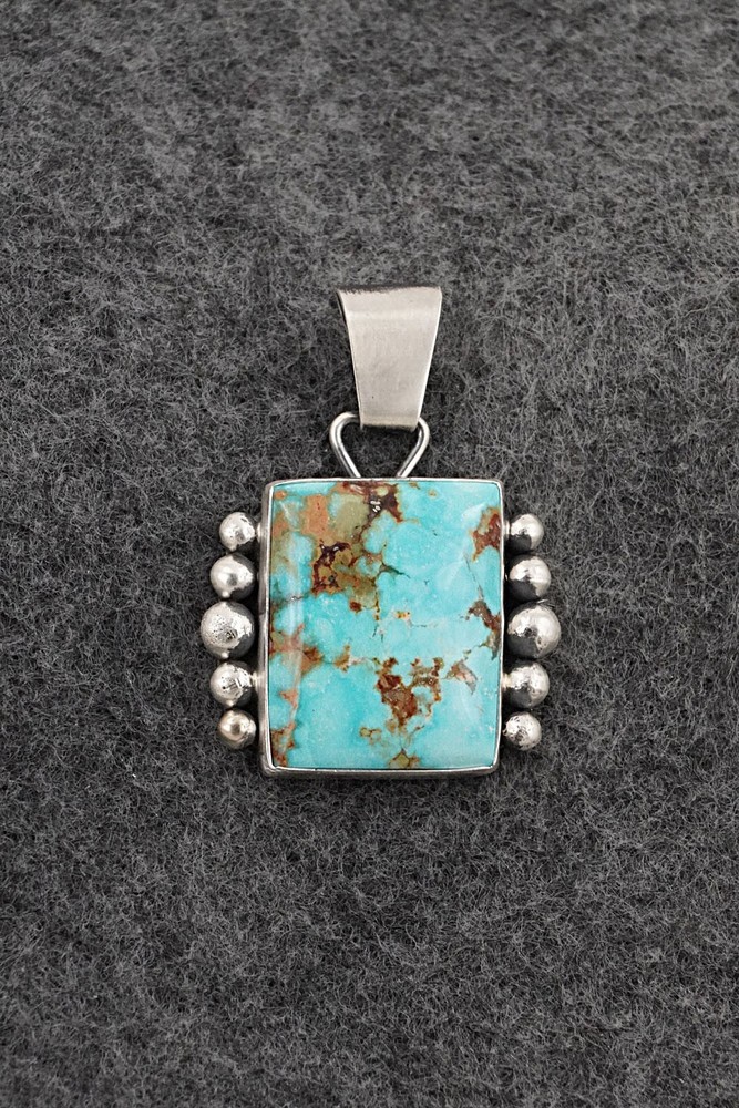Turquoise & Sterling Silver Pendant - Eugene Gruber