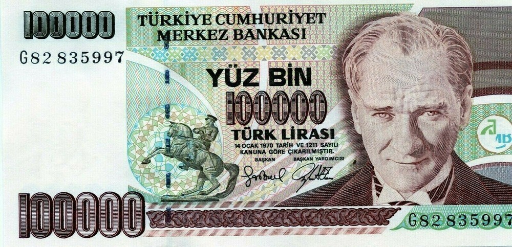 Turkey: 100,000 Lira, 1997