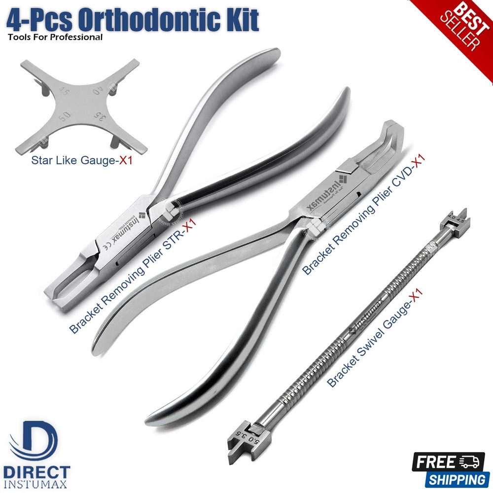 Orthodontic Instruments Kit Bracket & Braces Placing Removing Adjusting Pliers