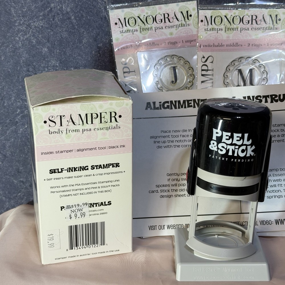 Stamper PSA Essentials plus Monograms M & J 6007m