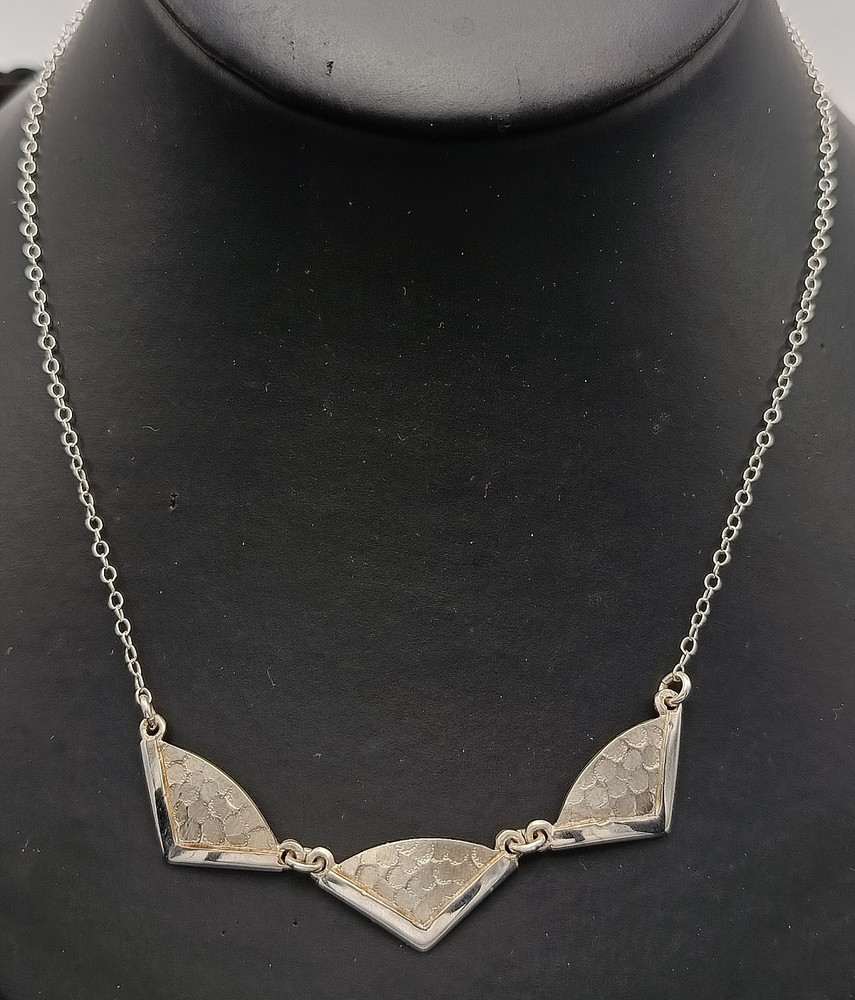 Modernist Sterling Silver 16 inch Necklace