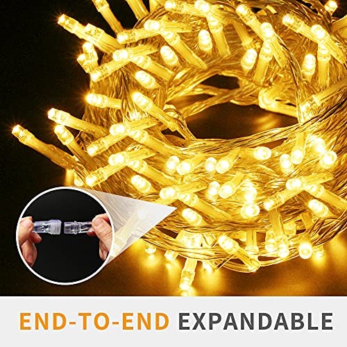 Christmas String Lights 200 LEDs Indoor String Lights 8 Modes 66FT Warm White