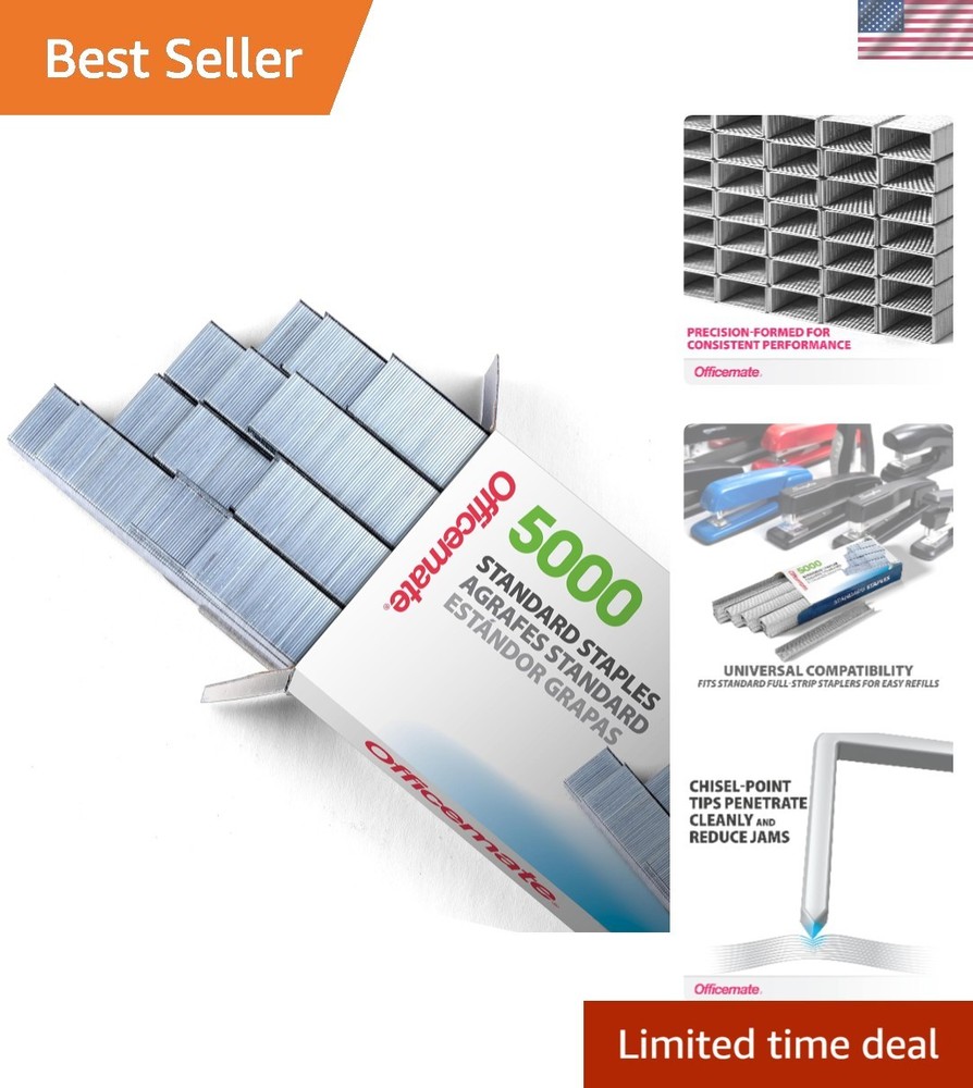 High-Quality Chisel Point Staples - 5000 Count, Cuts Clean and Holds Strong