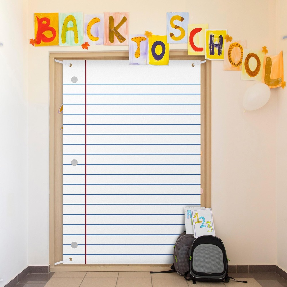 5.9x3.9 Ft School Notebook Paper Backdrop Welcome First Day Classroom Decor