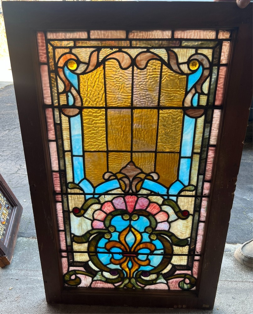Nice small jeweled stained glass window