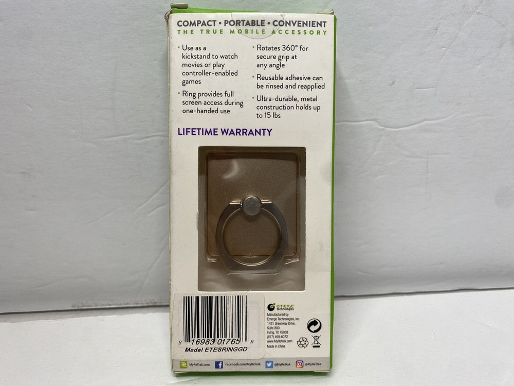 ReTrak Essentials Reusable Phone Kickstand & Ring Holder