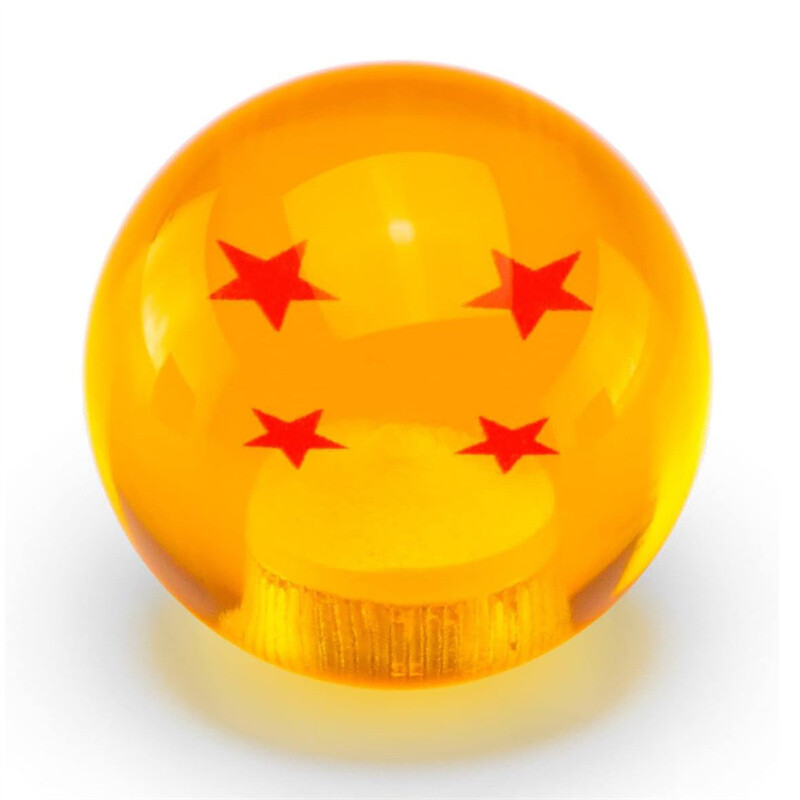 Round Dragon Ball 4 Star Shift Knob Manual Gear Shifter Head with 3 Adapters