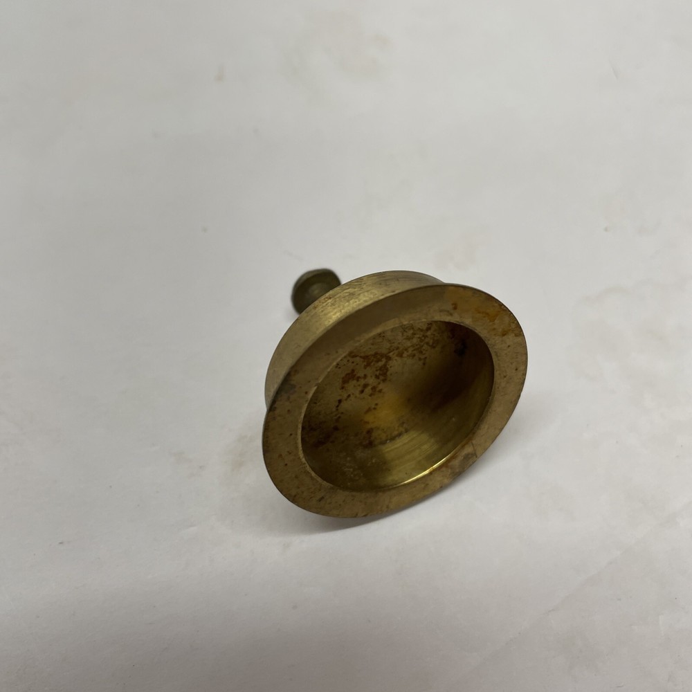 1 Vintage Solid Brass inlay Drawer Cabinet Door Knobs Pull with screws 1 1/2"