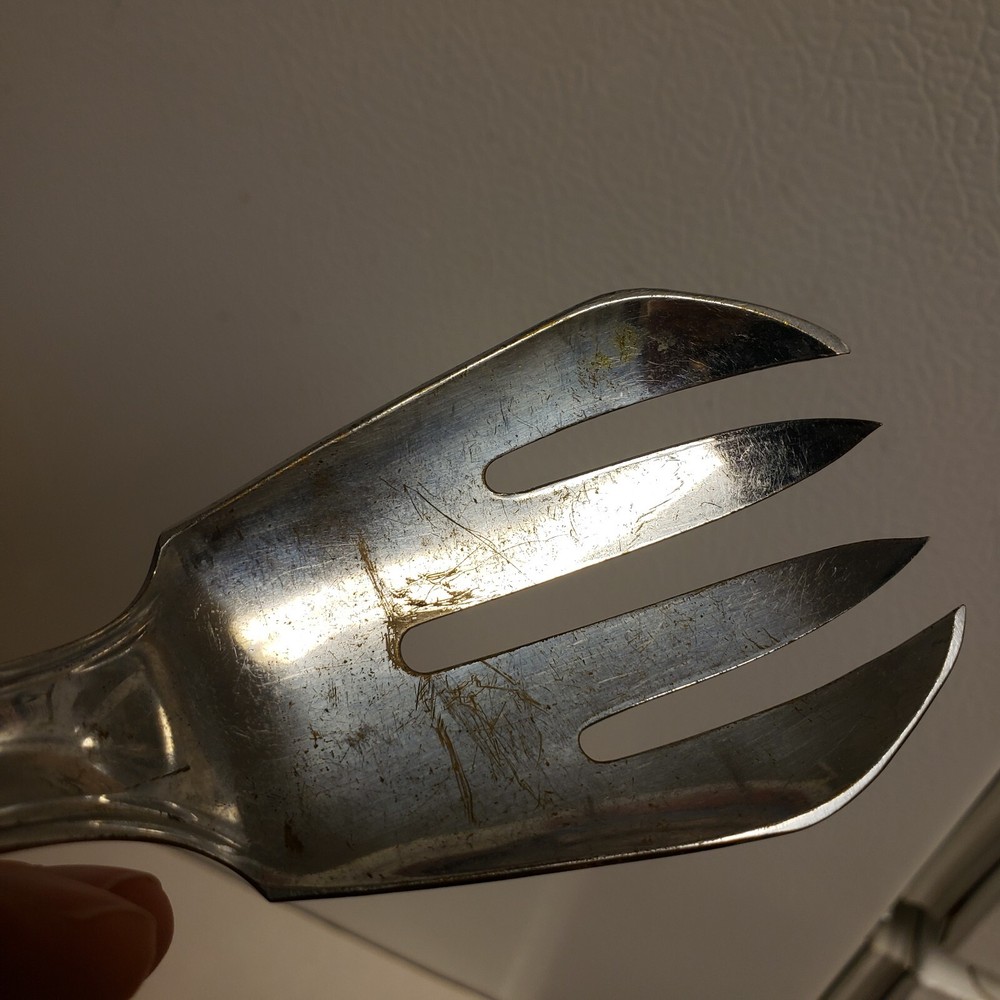 Vintage Butterscotch Bakelite / Catalin Handle Serving Fork 8.5in MCM Kitsch