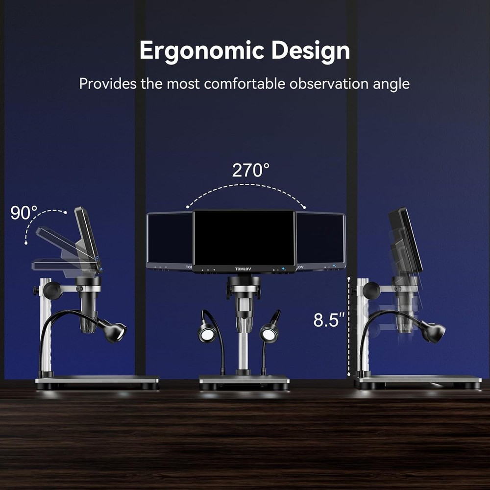 DM9 Dual-Purpose Microscope: 12MP Camera & LED Lights - Perfect for Learning