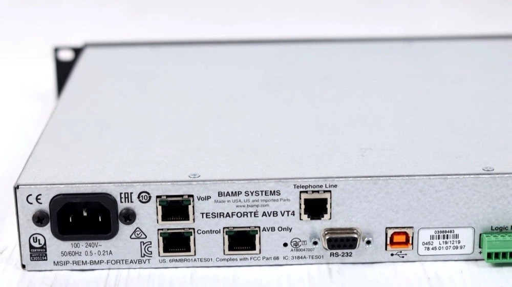 BIAMP Systems Tesira Forte AVB VT4 Digital Audio Processor FULLY TESTED
