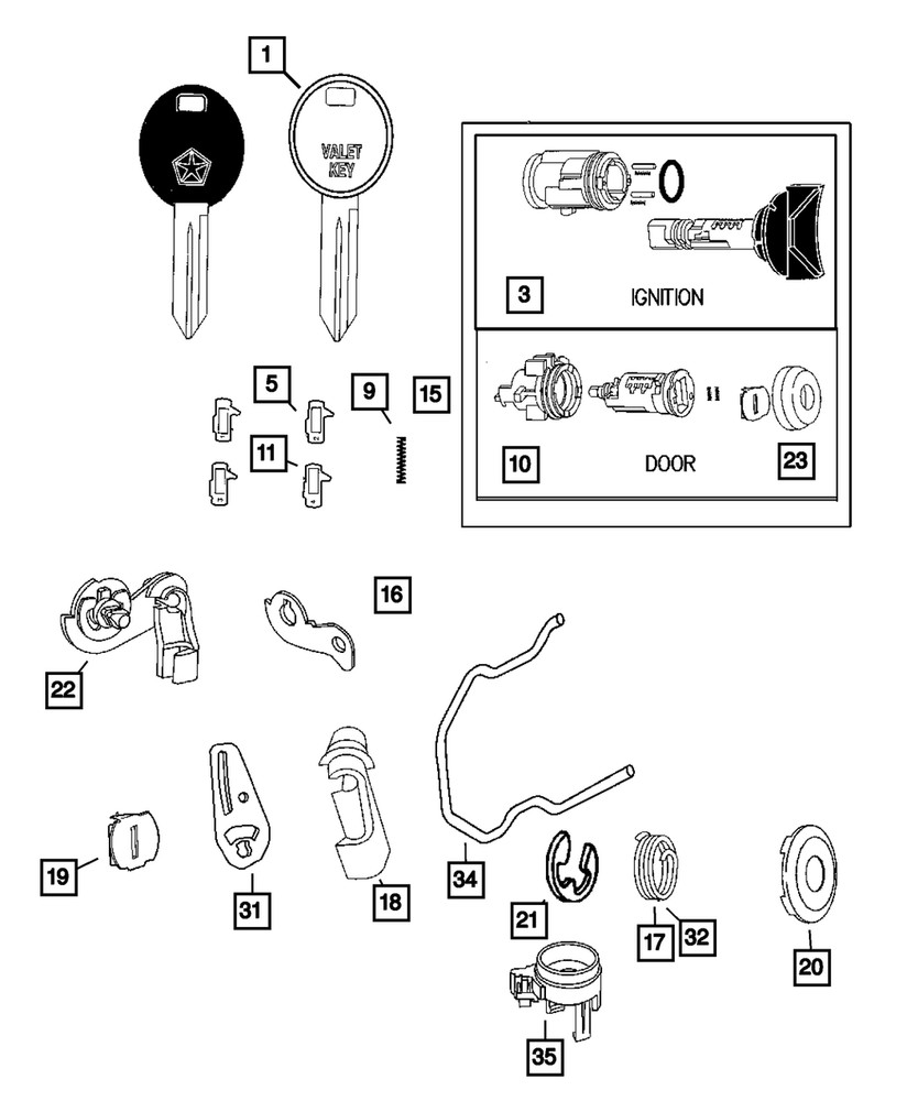 Genuine Mopar Blank Key 05134937AB