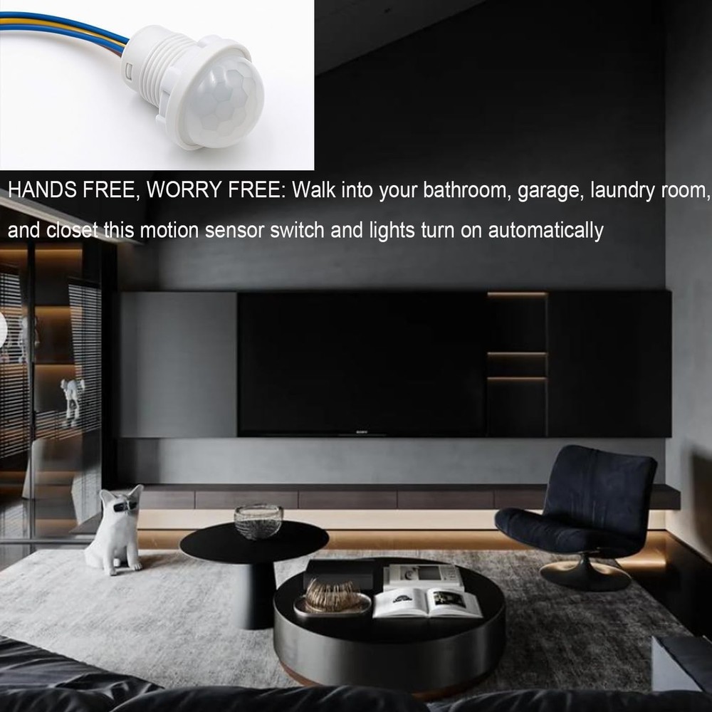 Automatic Motion Sensor Switches - 4pcs, 120° Detection, Tool-Free Installation