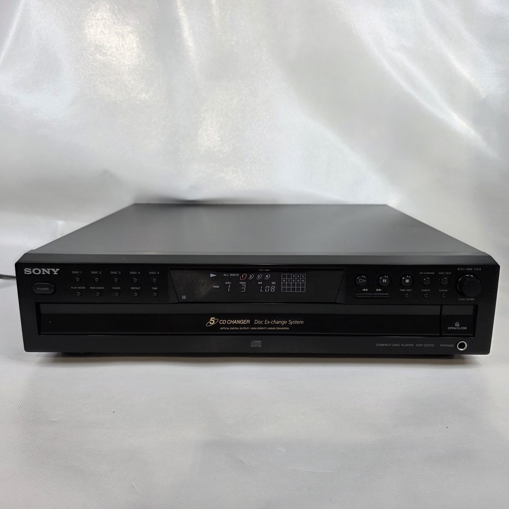 Sony CDP-CE375 Compact Disc CD Player 5 Disc Carousel Changer W/ Remote - Tested