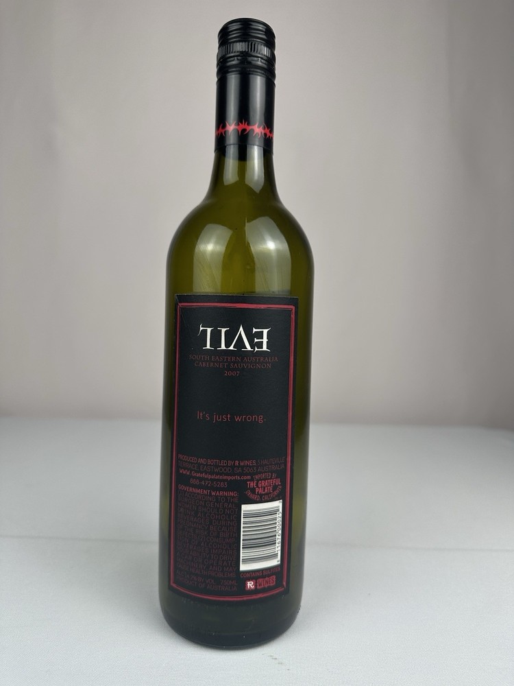 EVIL South Eastern Australia Cabernet Empty Green Bottle