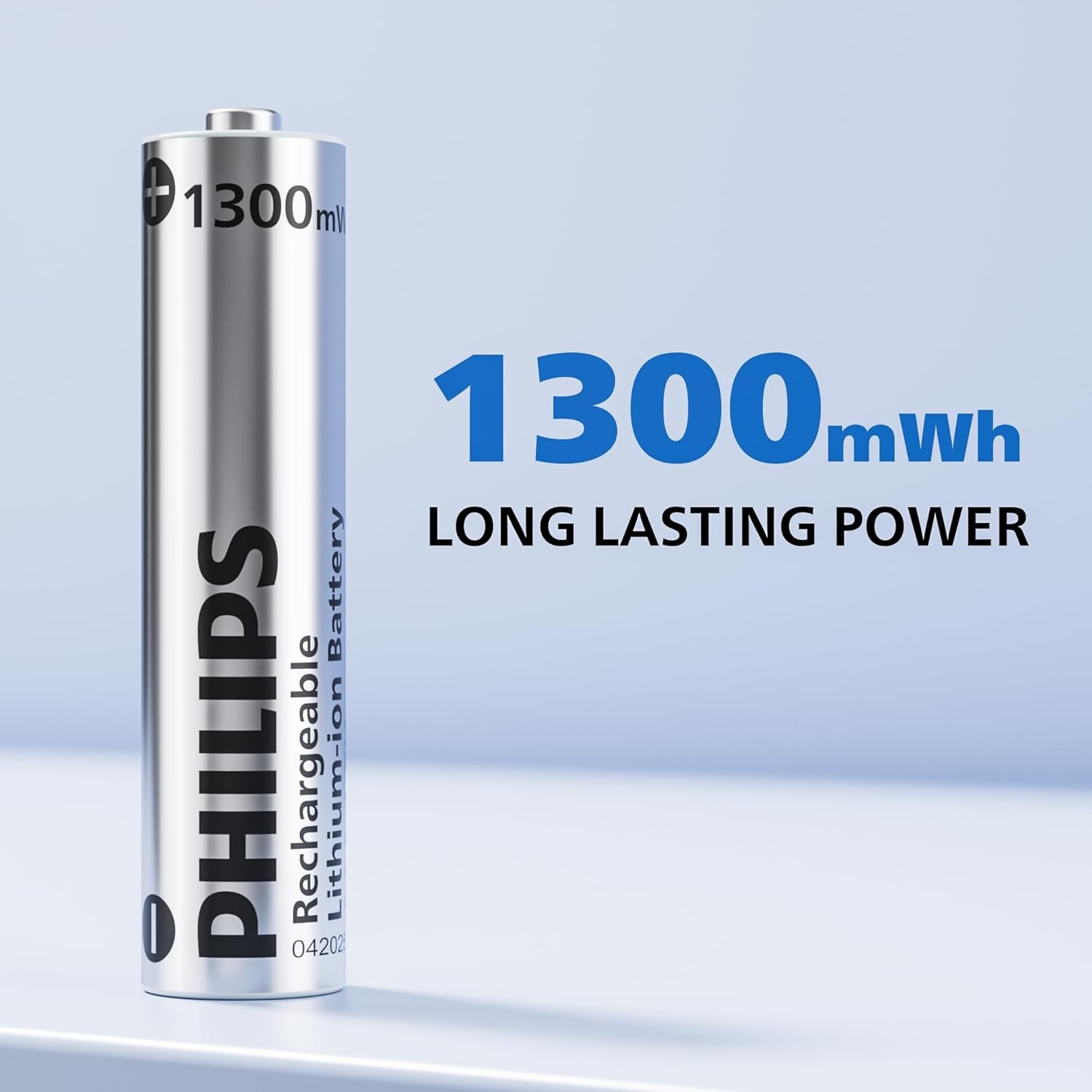 PHILIPS Rechargeable Lithium AAA Batteries with Fast Charger 8 Pack 1.5V 1300mWh