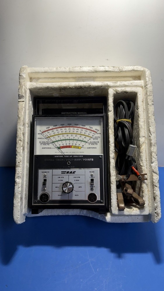 Vintage EAC Ignition Tune-Up Analyzer Model 566 Dwell Tach Volt Amp – Untested