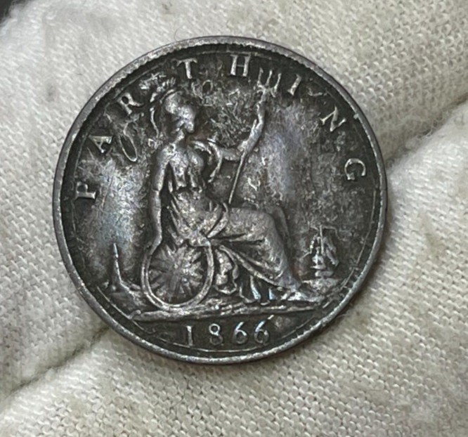 1866 Great Britain One Farthing Coin