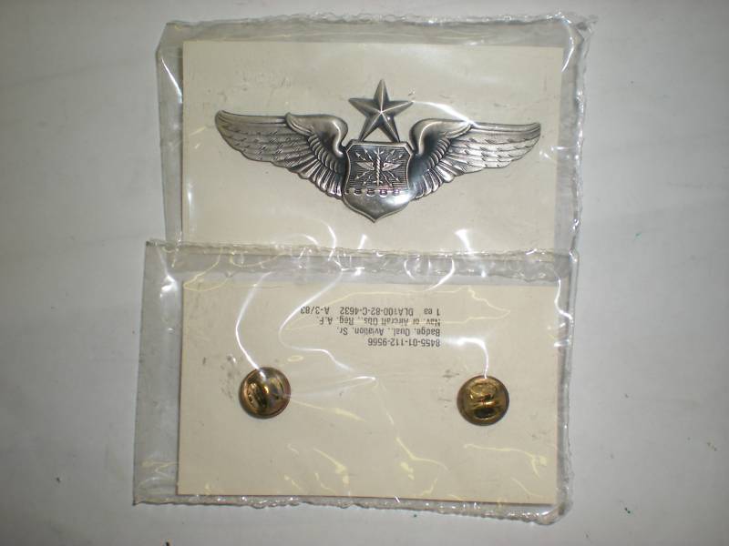 USAF SENIOR NAVIGATOR WINGS BADGE -SILVER OXIDIZED