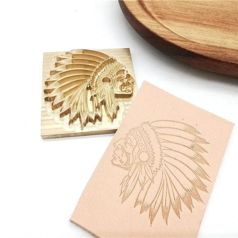 2Pcs Indian Pattern Leather Stamp Brass Mold Hot Stamping Embossing Craft Tools