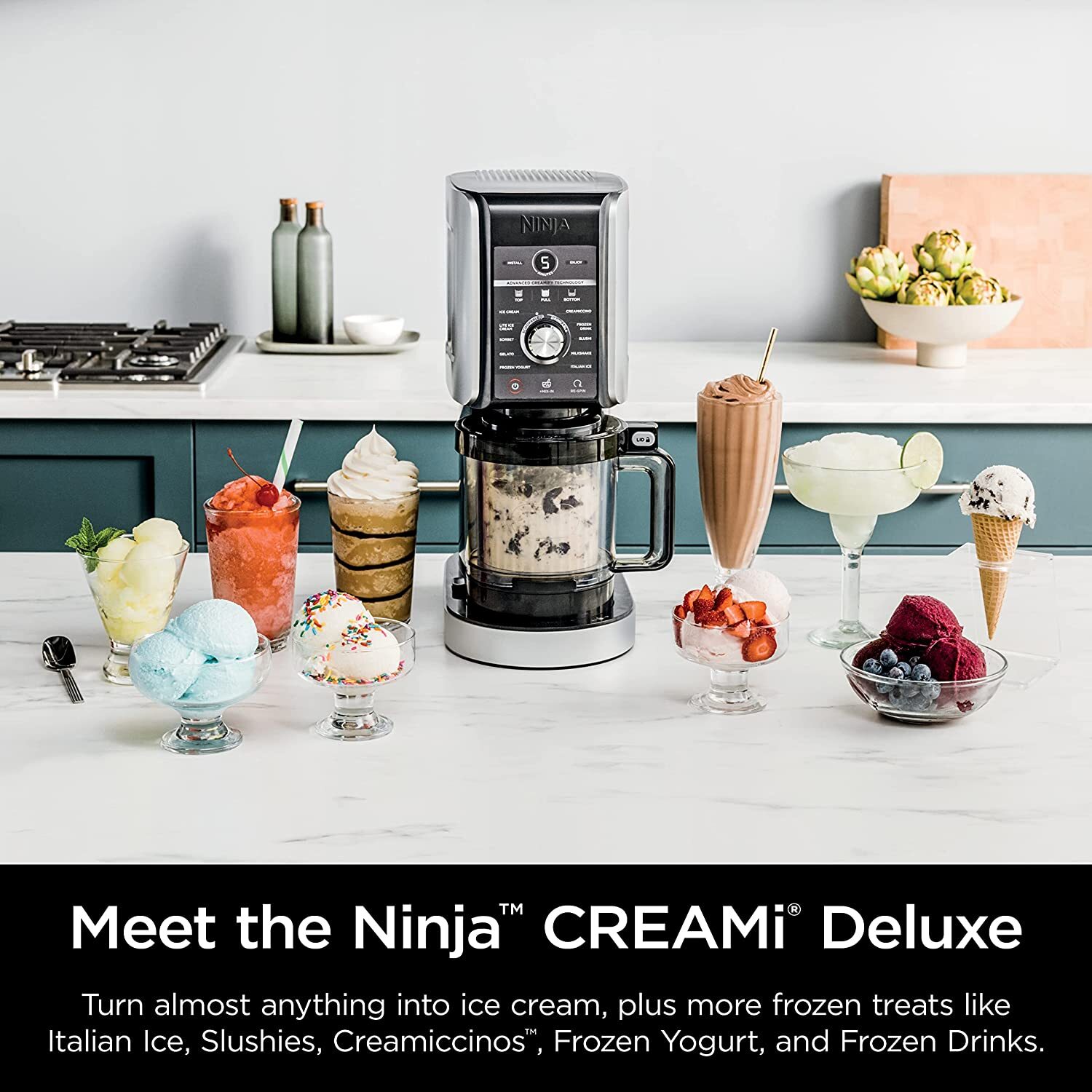 Ninja CREAMi Deluxe 11-in-1 XL Ice Cream Maker w/ Two 24-Oz. Pints - NC501
