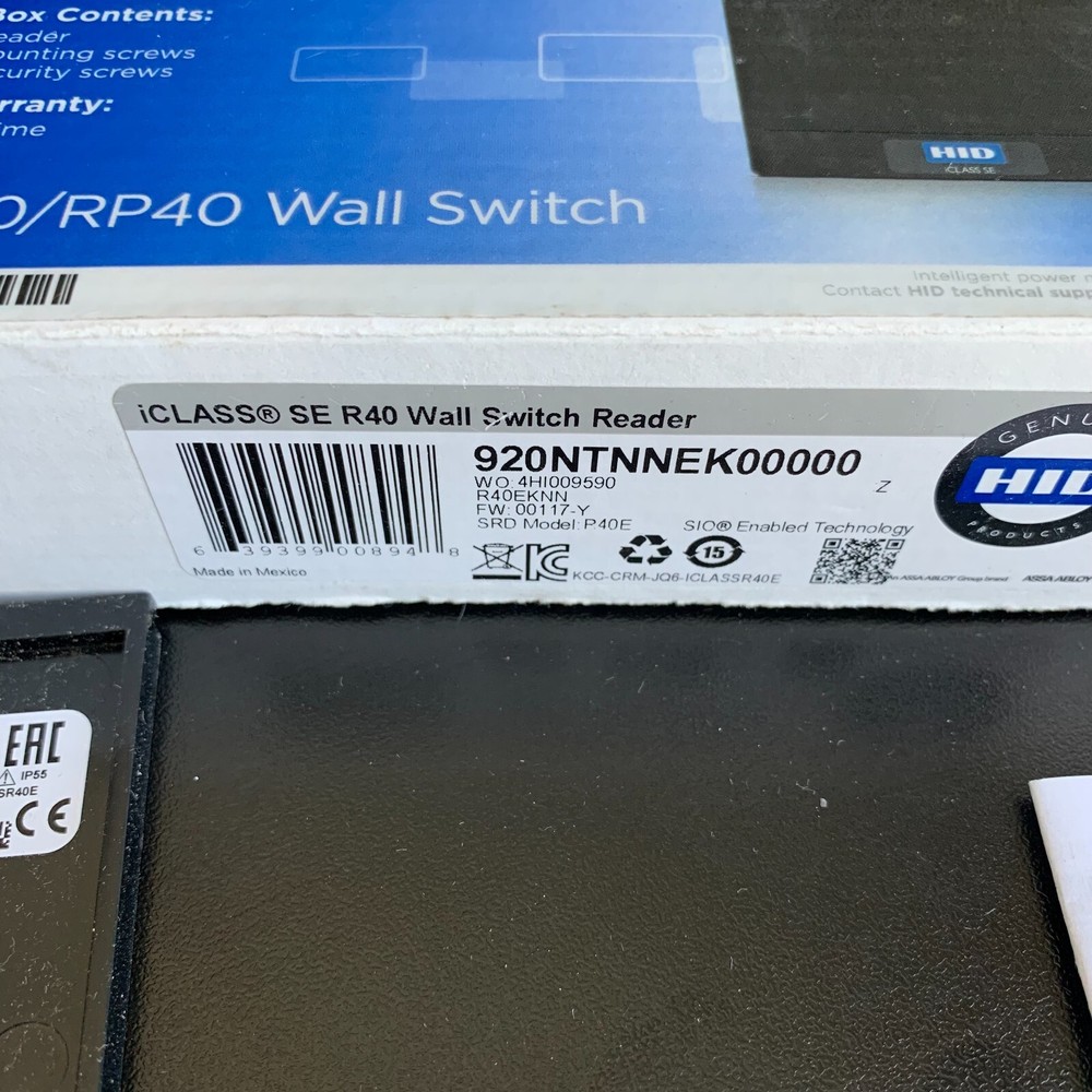 HID ICLASS SE R40 WALL SWITCH READER - (920NTNNEK00000)