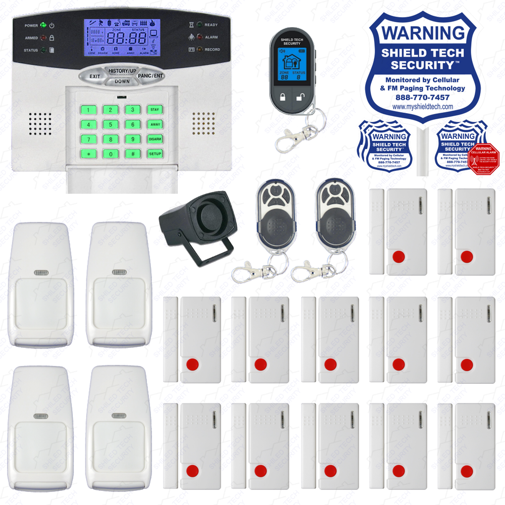 Wireless House Alarm Kit Security System Voice Prompt Backlit Screen US Plug FG