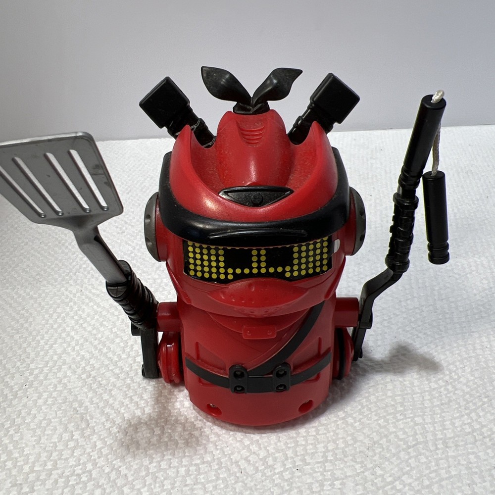 Spin Master Ninja Bots Battling Robots Red & Black 4" Working With Weapons B5