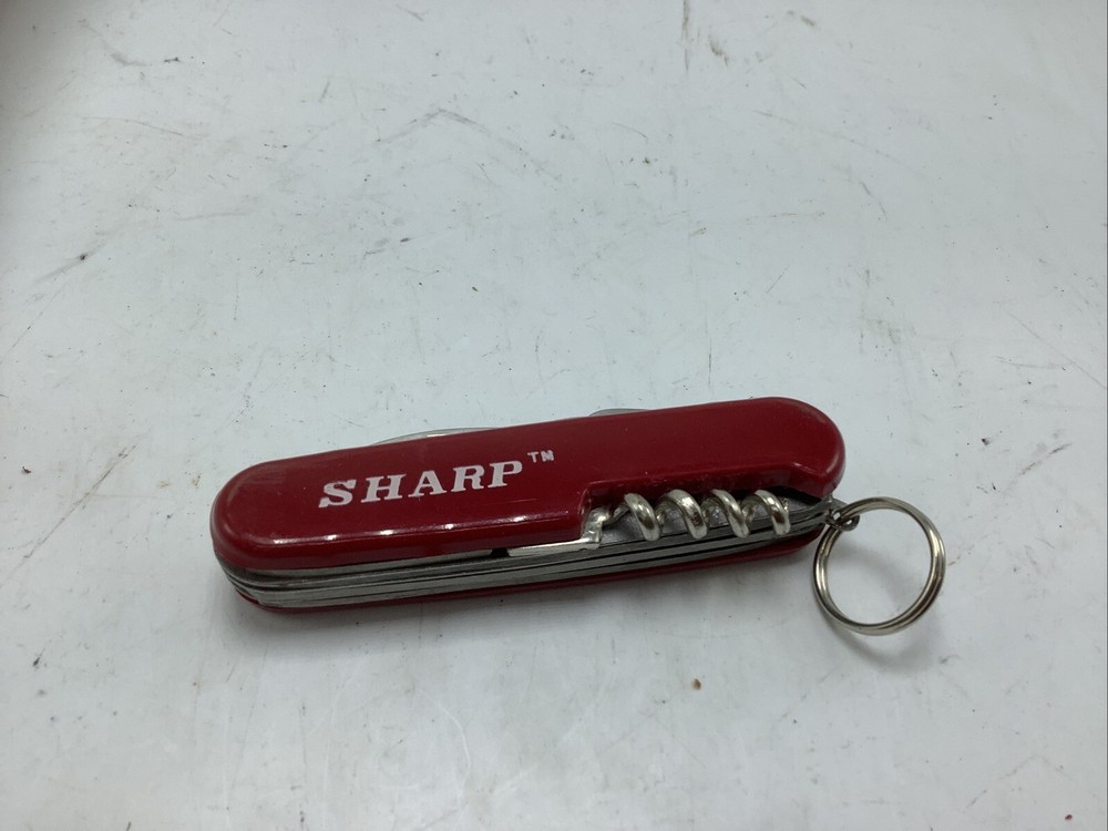 Vintage Sharp 8-Piece Advertising Folding Pocket Knife Multi-Tool