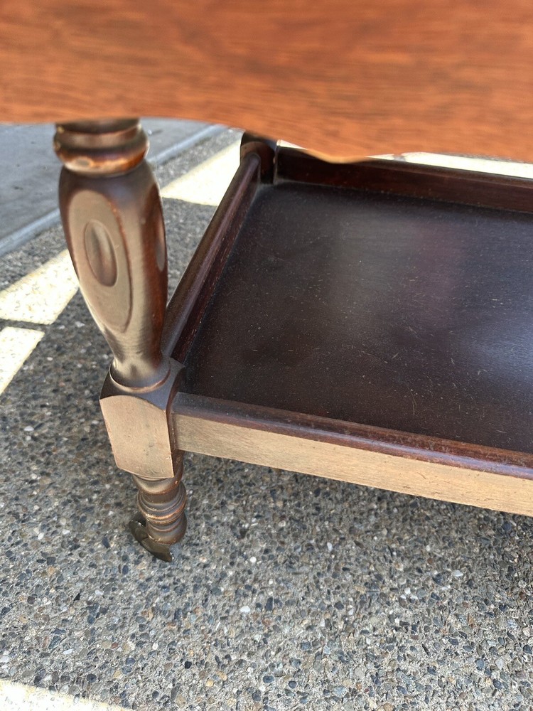 Antique Drop Leaf Cart Tea Server Bar End Side Table