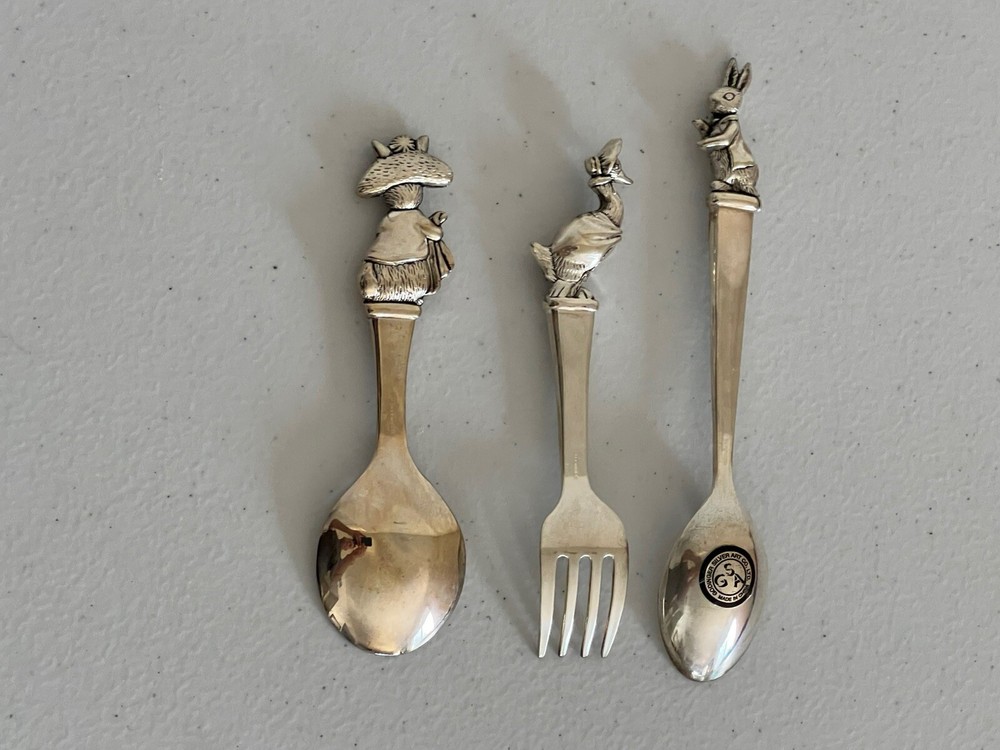 Godinger Silver Art Co Silverplate 3 Piece Set Mother goose