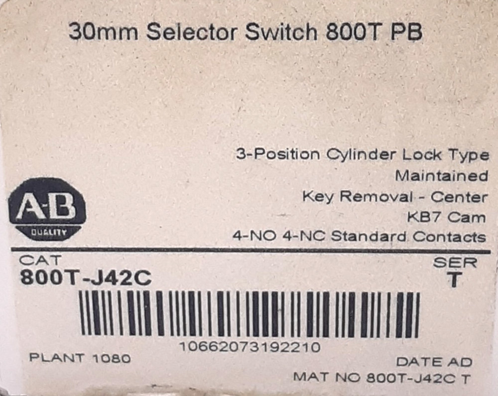 Allen-Bradley 800T-J42C Selector Switch