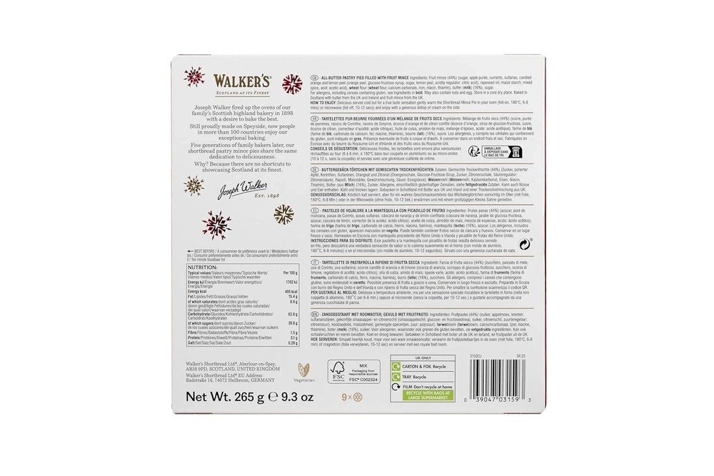 Walker's Mini Mince Pies 9.3 Ounce