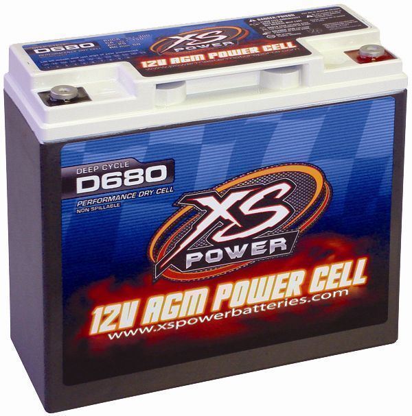 XS Power D680 1000 Amp AGM Power Cell Car Audio Battery + Terminal Hardware