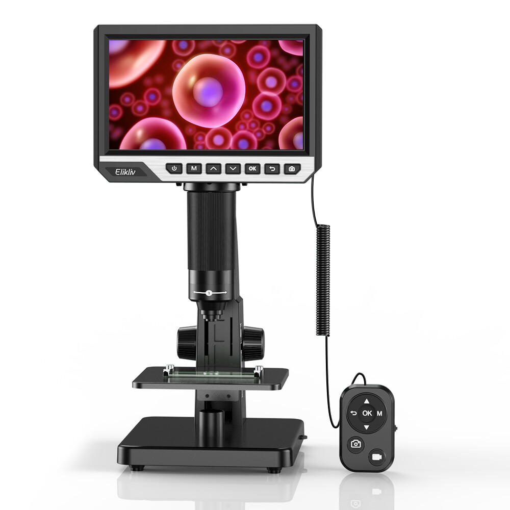 Elikliv 2000X Biological Digital Microscope 7" LCD Remote Control for Computer