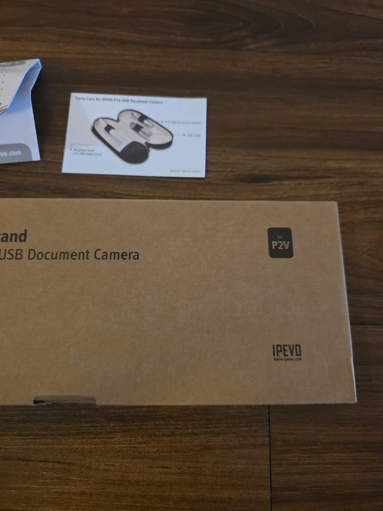 IPEVO P2V Mini USB Document Camera W/Case + New Height Extension Stand