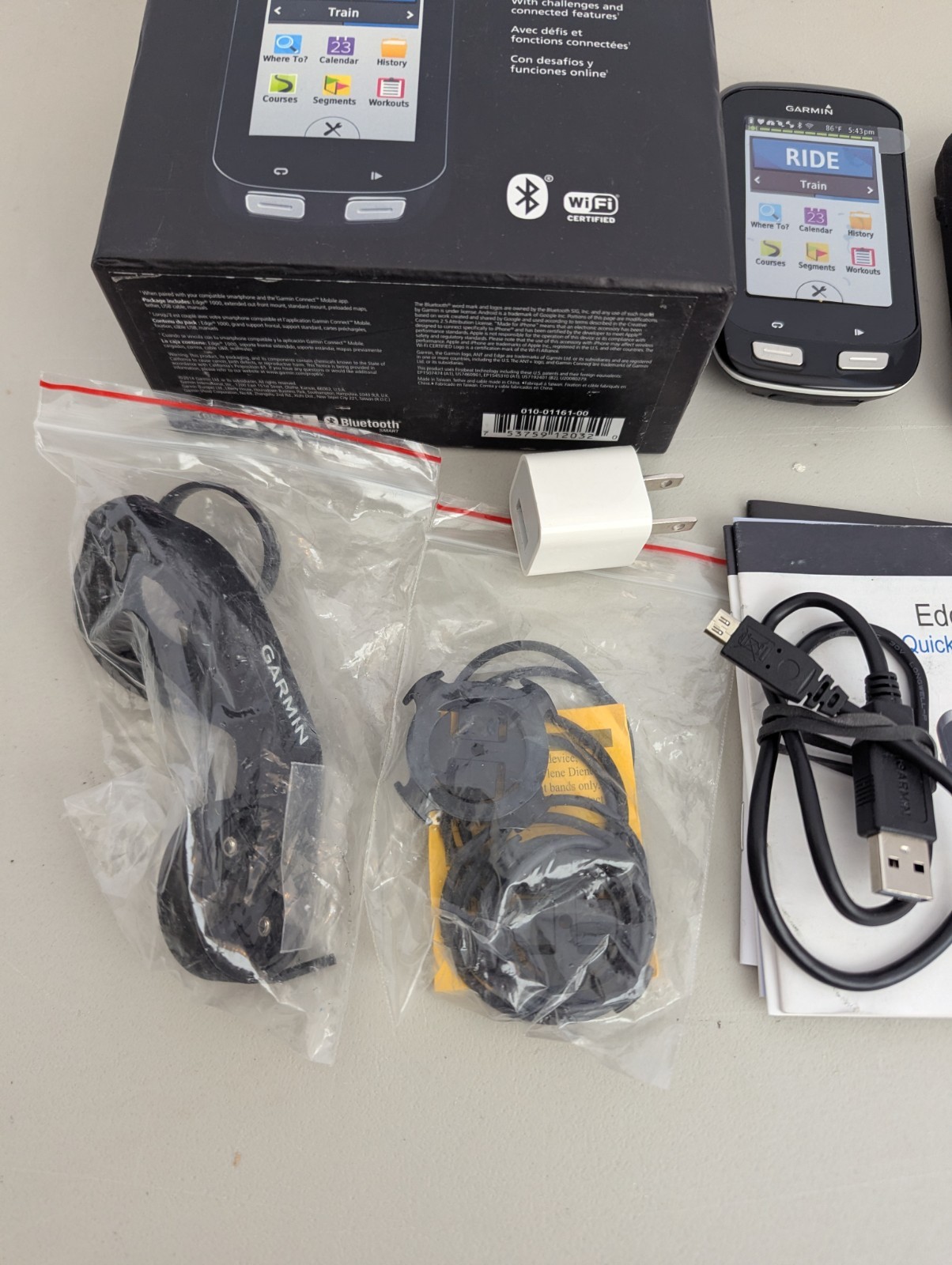 Garmin Edge 1000 Bike Computer With Box (Tested)