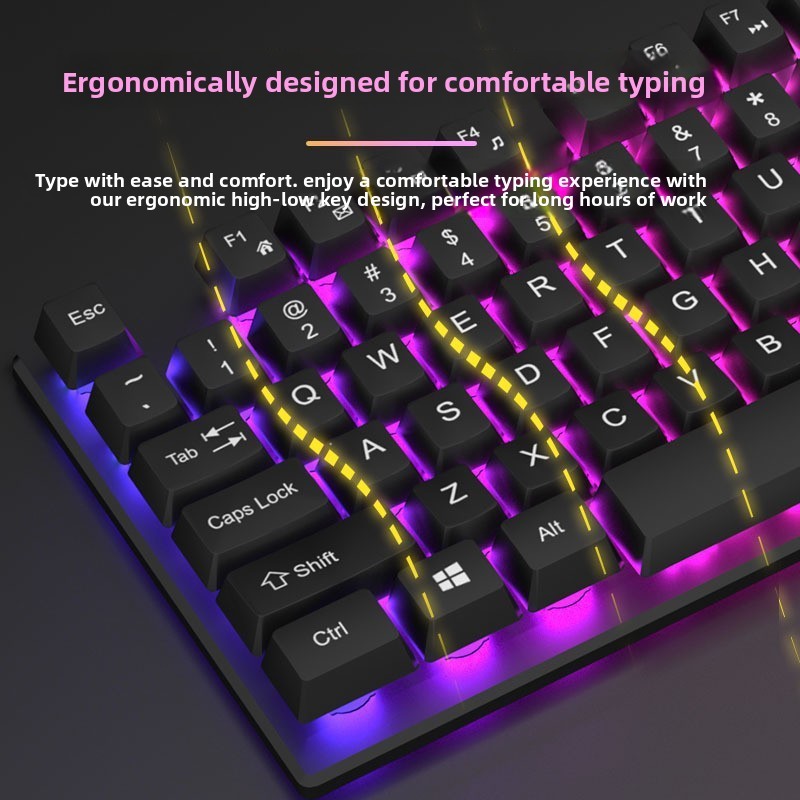 Mechanical feel keyboard and mouse suit