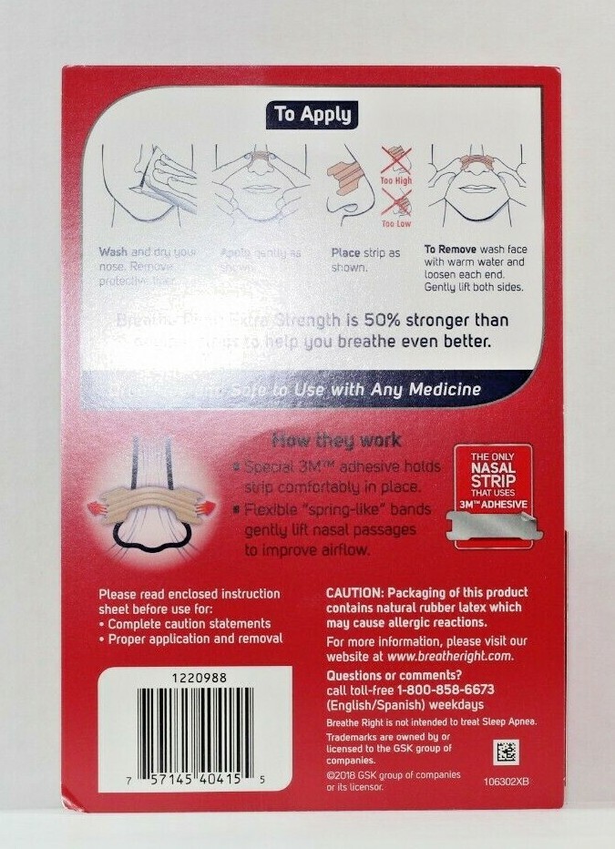 Breathe Right Extra Strength Nasal Strips 72 TAN Strips
