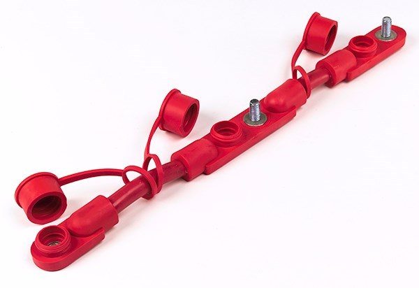 CABLE OVERMOLDED HARNESS 2/0 14in RED
