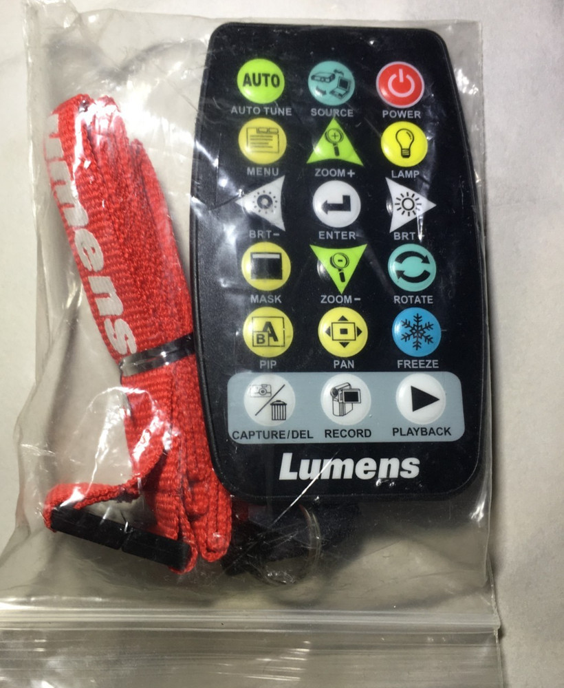 Lumens Ladybug Document Camera Remote, Black, New