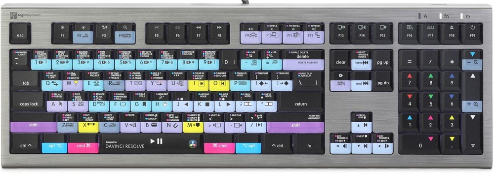 LogicKeyboard ASTRA2 Backlit Keyboard for DaVinci Resolve - Mac