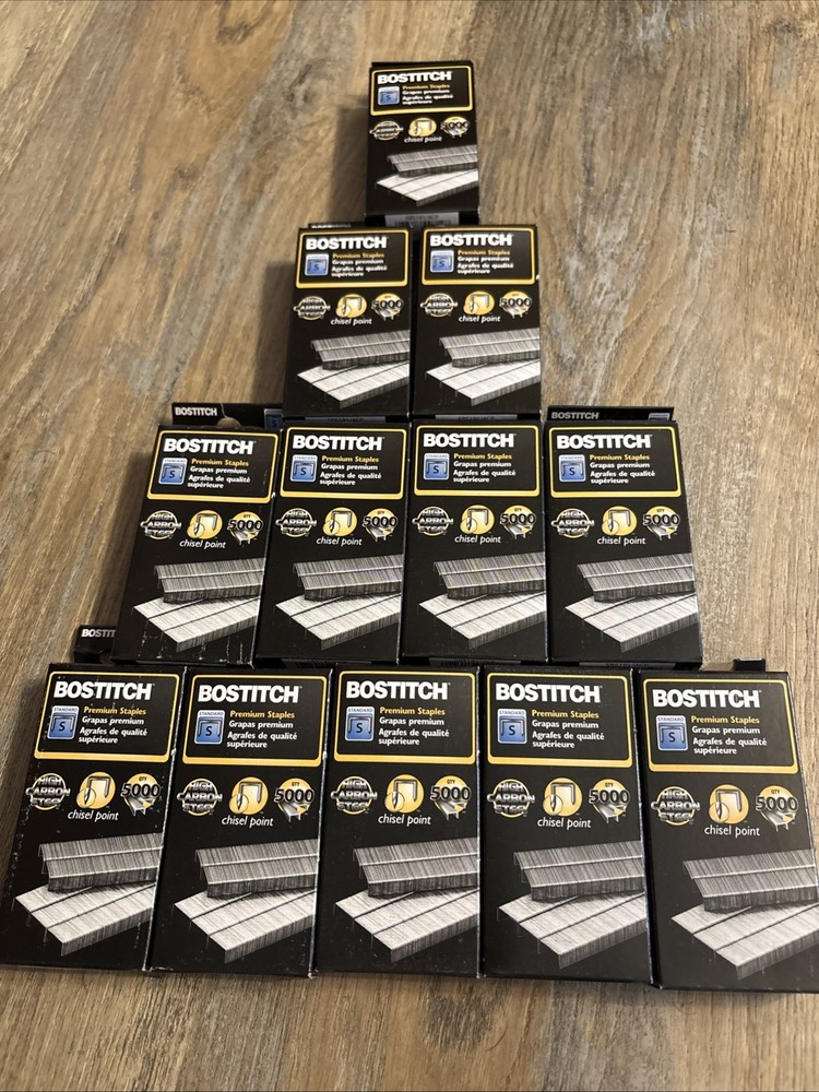 12 Boxes BOSTITCH Premium Staples Standard Chisel Point 5000 per box NEW