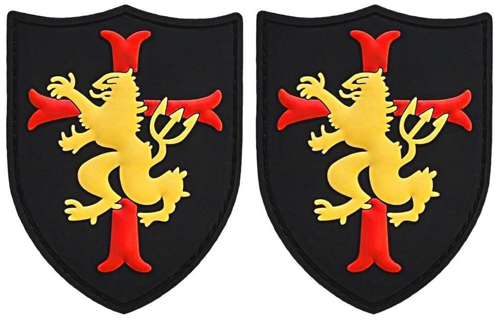 US Navy Seals DEVGRU Crusader Cross Lion PVC Patch -2PC HOOK BACKING 3"x2.5"