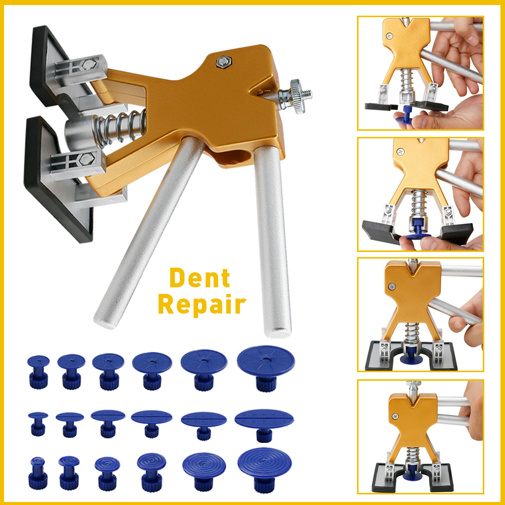 Car Dent Paintless ReHail Dint Damage Remover Puller Lifter 19 Tab Tool Kit E