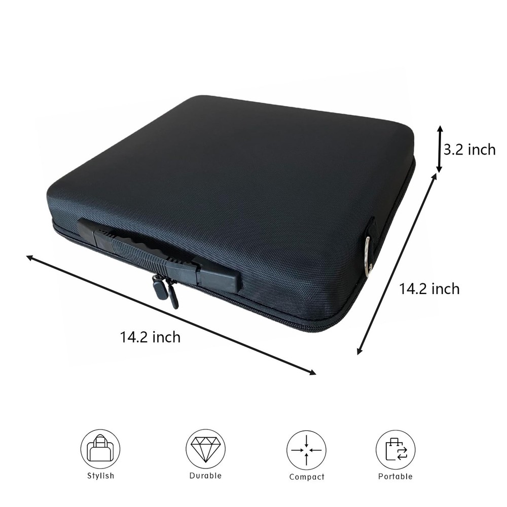 UISKOOPW Pool Balls Carrying Case, Hard Billiard Case with Rectangle, Black